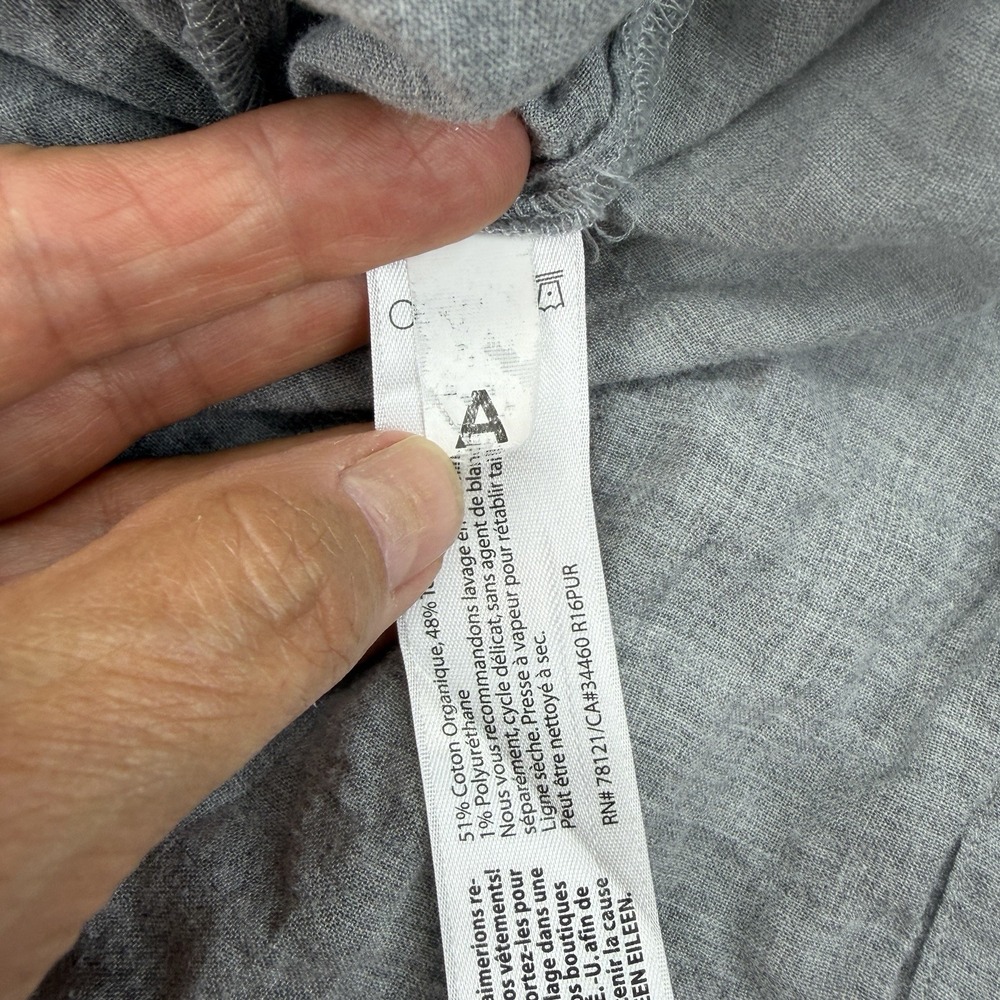 Eileen Fisher Organic Cotton Lyocell Shirt Dress Gray Large Front Tunic - Picture 6 of 11